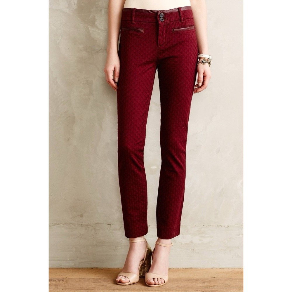 Cartonnier Textured Charlie Ankle Pants Size 2P Cropped ANTHROPOLOGIE Preppy